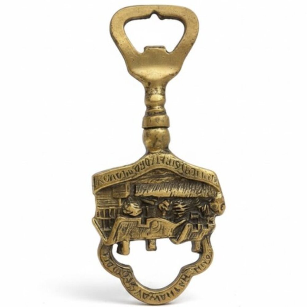 Vintage Ann Hathaway's Cottage Brass Bottle Opener - 5"
